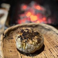 9/23の夕食　栗ご飯の焼きおにぎり